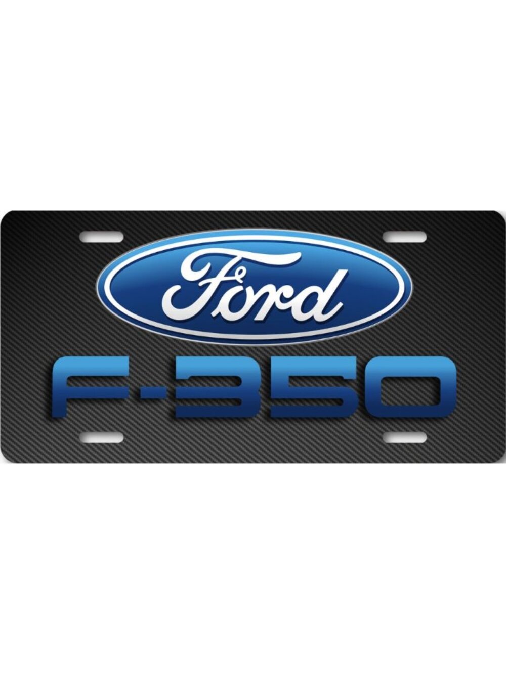 Ford Art Blue F350 Carbon Fiber look FLAT Aluminum License Plate Tag Car Truck